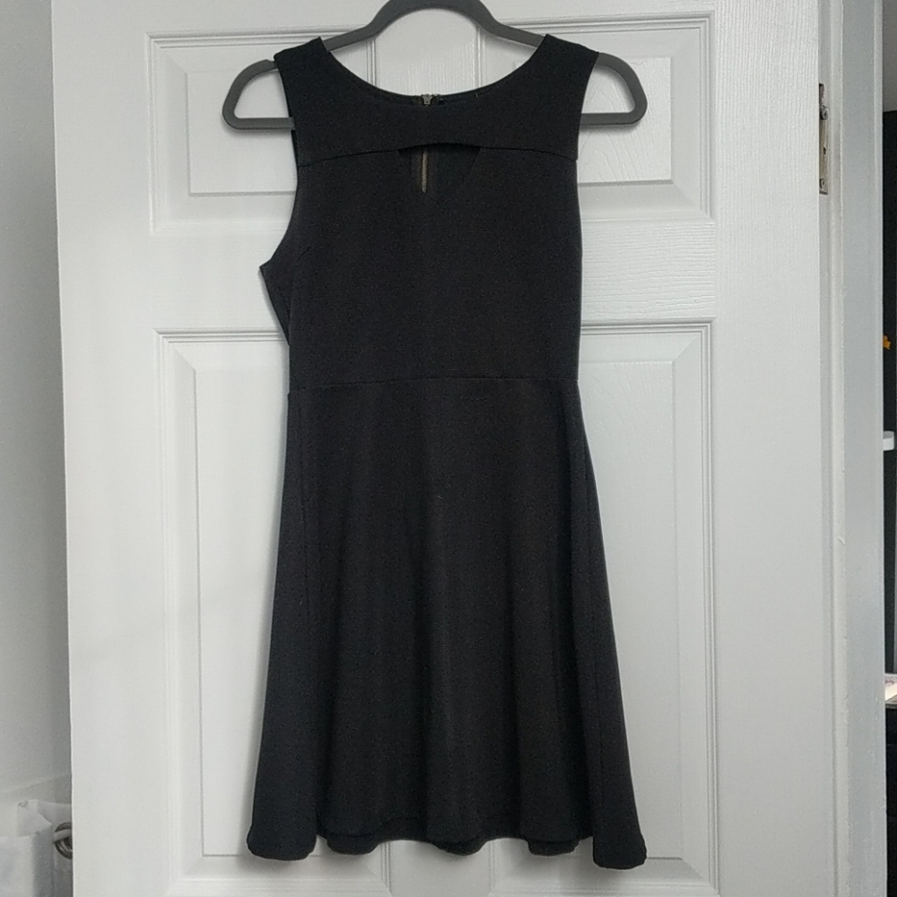 Black mini dress.